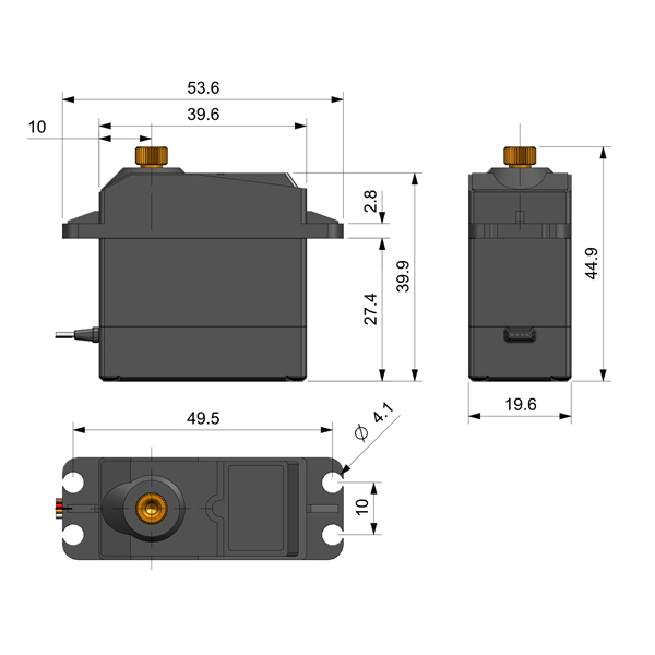 DSS-M15S金属齿轮舵机 15KG 270度（带模拟值反馈） 