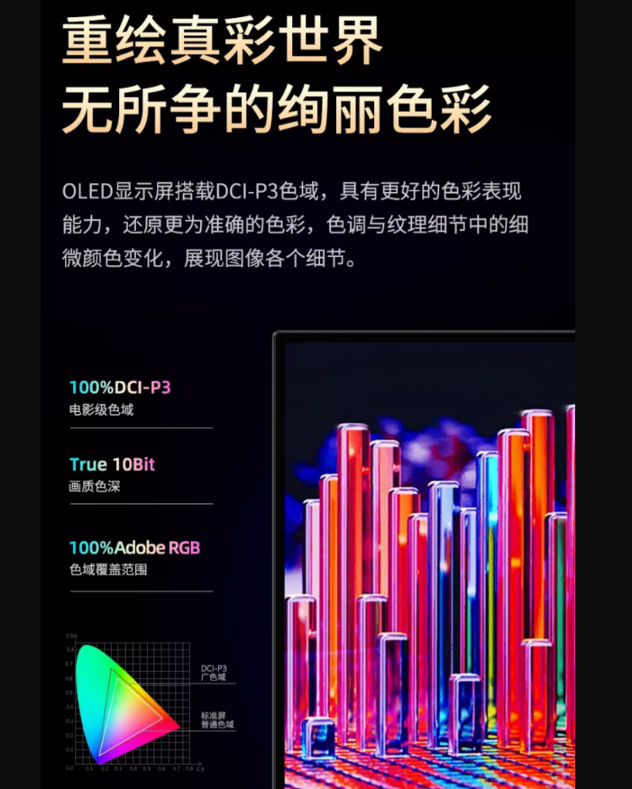 搭载100%DCI-P3和100%Adobe RGB色域-15.6英寸 4K OLED触摸显示屏.png