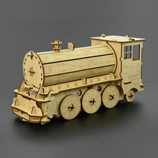 机器人礼品-巡线小火车木质拼装互动模型