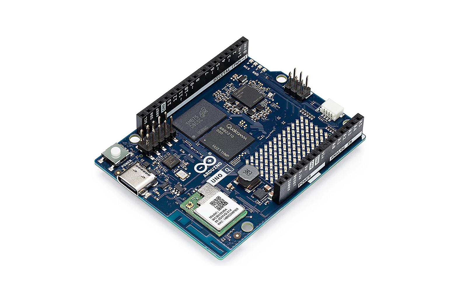 Arduino UNO Q 4GB边缘AI开发板 （高通QRB2210+STM32U585双核处理器）