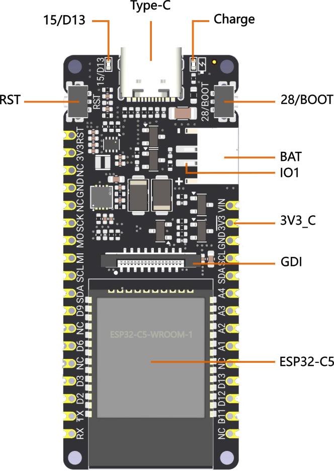 FireBeetle 2 ESP32-C5 IoT开发板功能指示图.png
